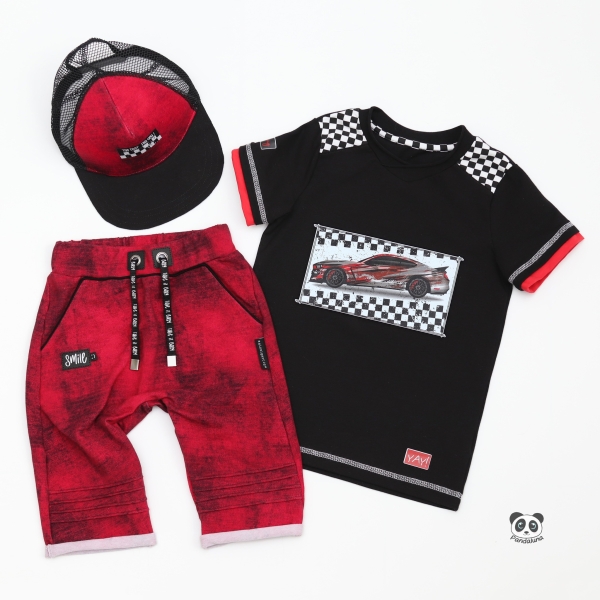 Bügelbild - "Rallyeauto ROT" - SET